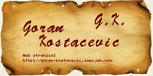 Goran Kostačević vizit kartica
